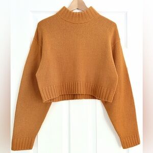 Wilfred Free Cropped Wool Knit Sweater Size M